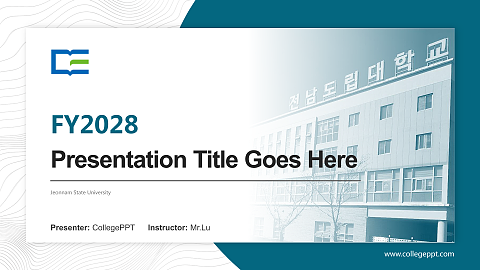 Jeonnam State University Academic Presentation/Research Findings Report PPT Template