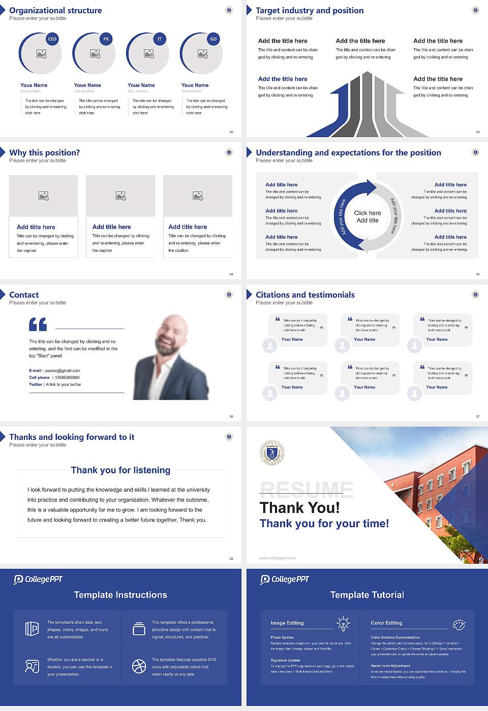 Gyeongbuk Provincial College Resume PPT Template16:9 ratio PPT effect preview image4