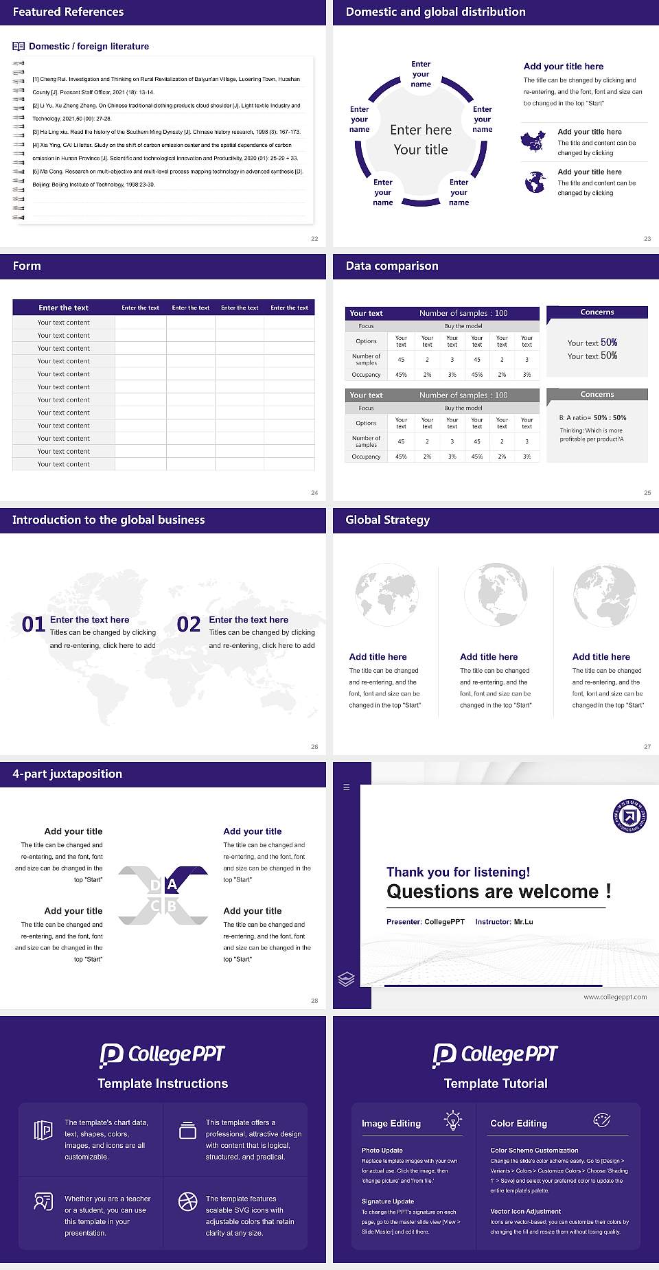 Busan Kyungsang College Thesis Proposal/Graduation Defense PPT Template4:3 ratio PPT effect preview image4