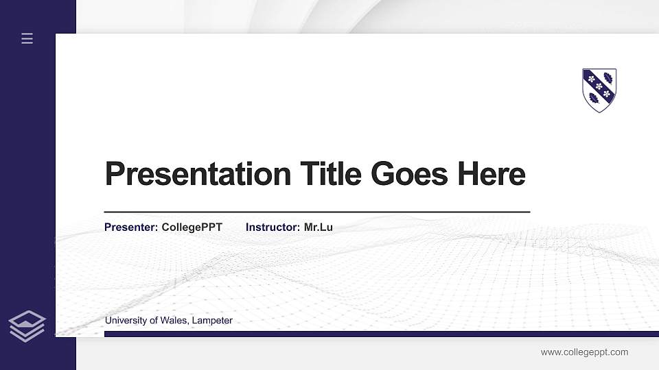 University of Wales, Lampeter Thesis Proposal/Graduation Defense PPT Template16:9 ratio PPT effect preview image