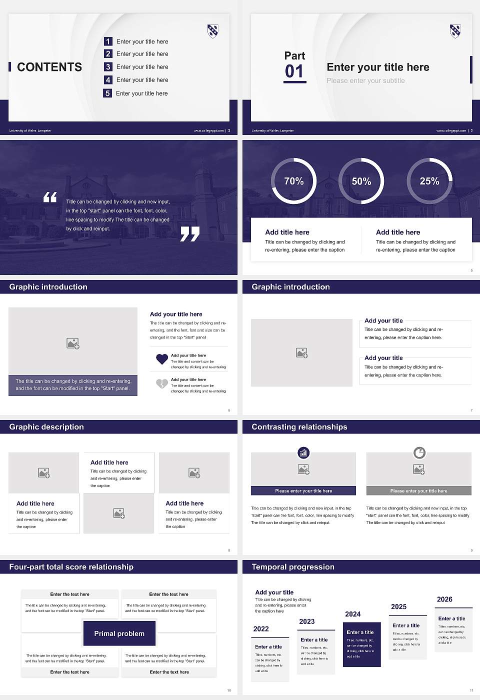 University of Wales, Lampeter Thesis Proposal/Graduation Defense PPT Template16:9 ratio PPT effect preview image2