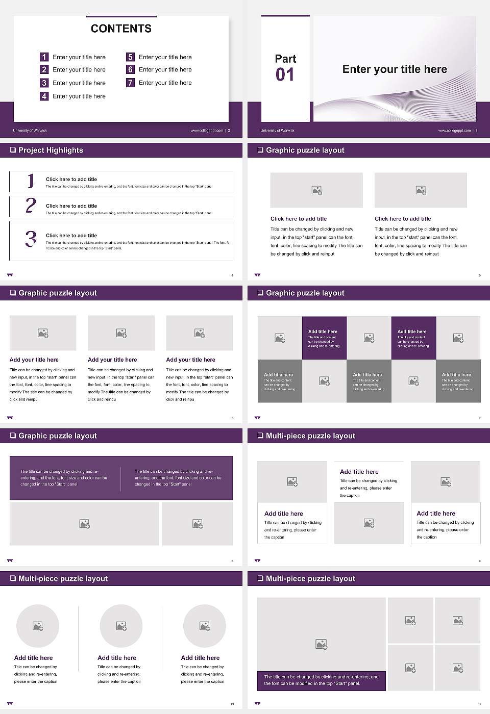 University of Warwick General Purpose PPT Template16:9 ratio PPT effect preview image2