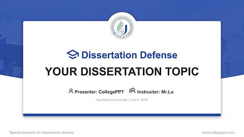 Jeju National University Graduation Thesis Defense PPT Template