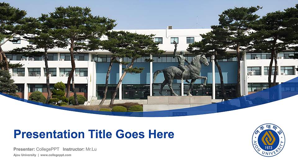 Ajou University Course/Courseware Creation PPT Template16:9 ratio PPT effect preview image