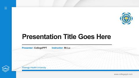 Gwangju Health University Thesis Proposal/Graduation Defense PPT Template