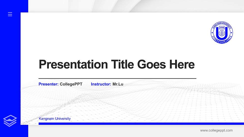 Kangnam University Thesis Proposal/Graduation Defense PPT Template16:9 ratio PPT effect preview image
