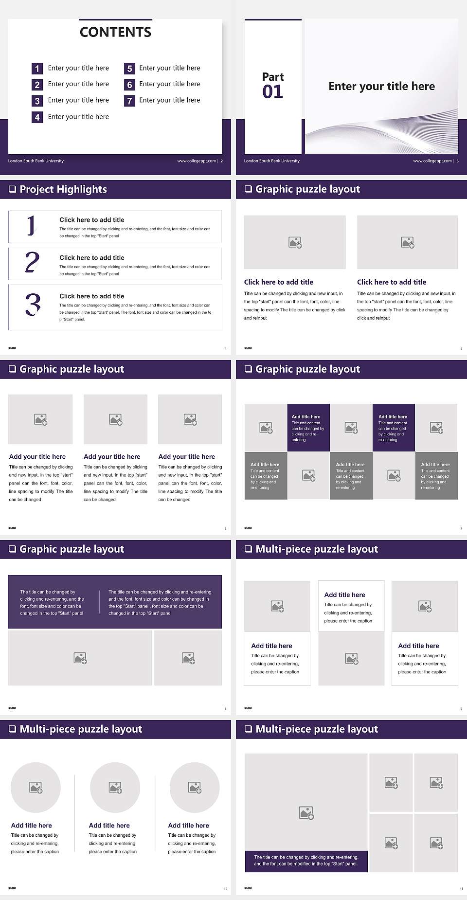 London South Bank University General Purpose PPT Template4:3 ratio PPT effect preview image2