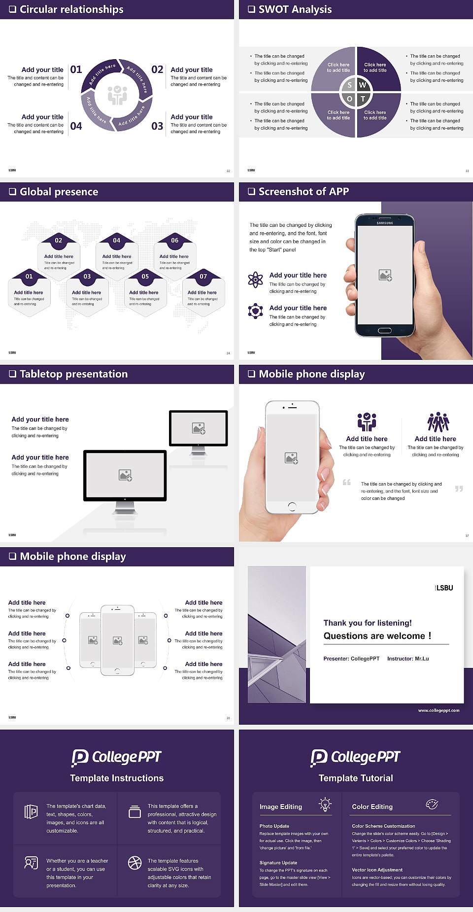 London South Bank University General Purpose PPT Template4:3 ratio PPT effect preview image5