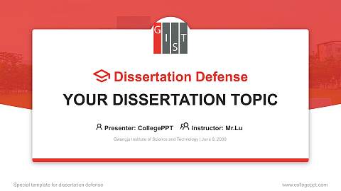 Gwangju Institute of Science and Technology Graduation Thesis Defense PPT Template
