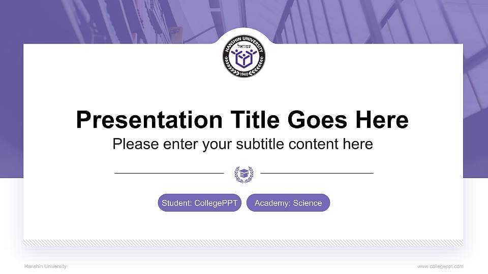 Hanshin University National Scholarship Defense PPT Template16:9 ratio PPT effect preview image