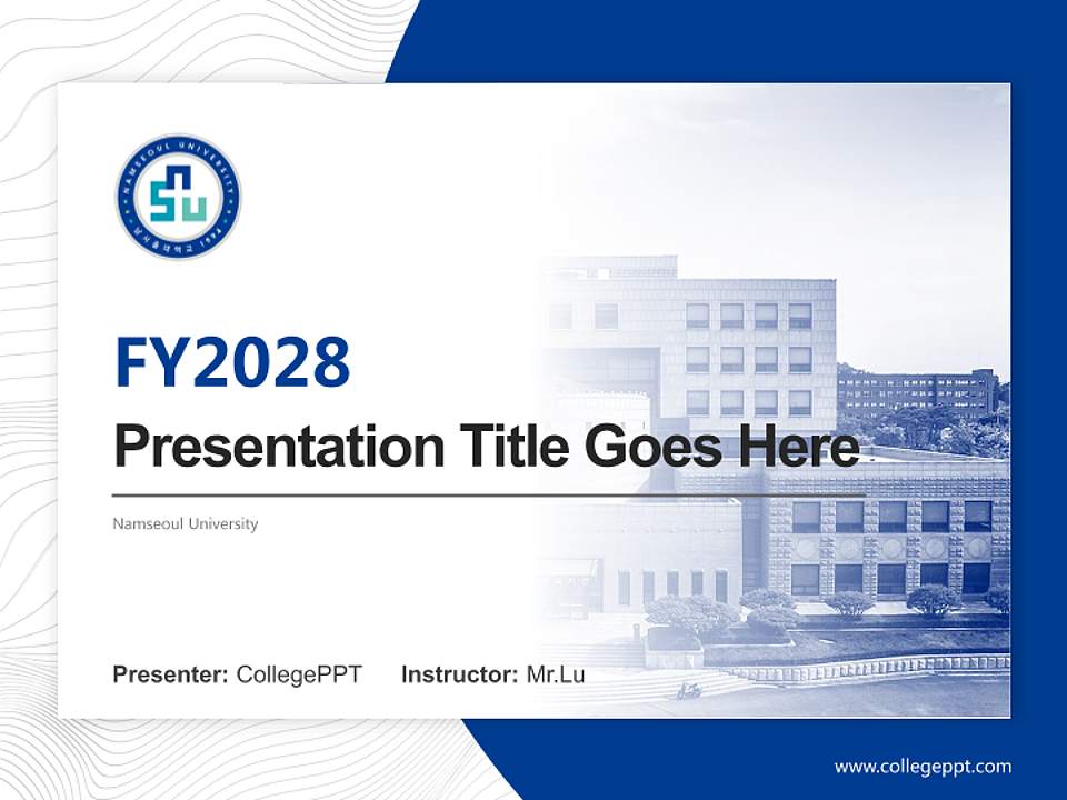 Namseoul University Academic Presentation/Research Findings Report PPT Template4:3 ratio PPT effect preview image5