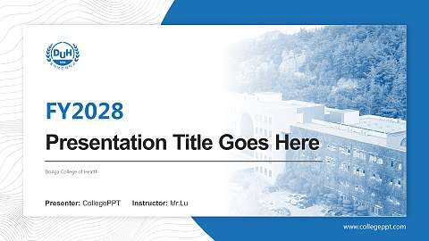 Donga College of Health Academic Presentation/Research Findings Report PPT Template