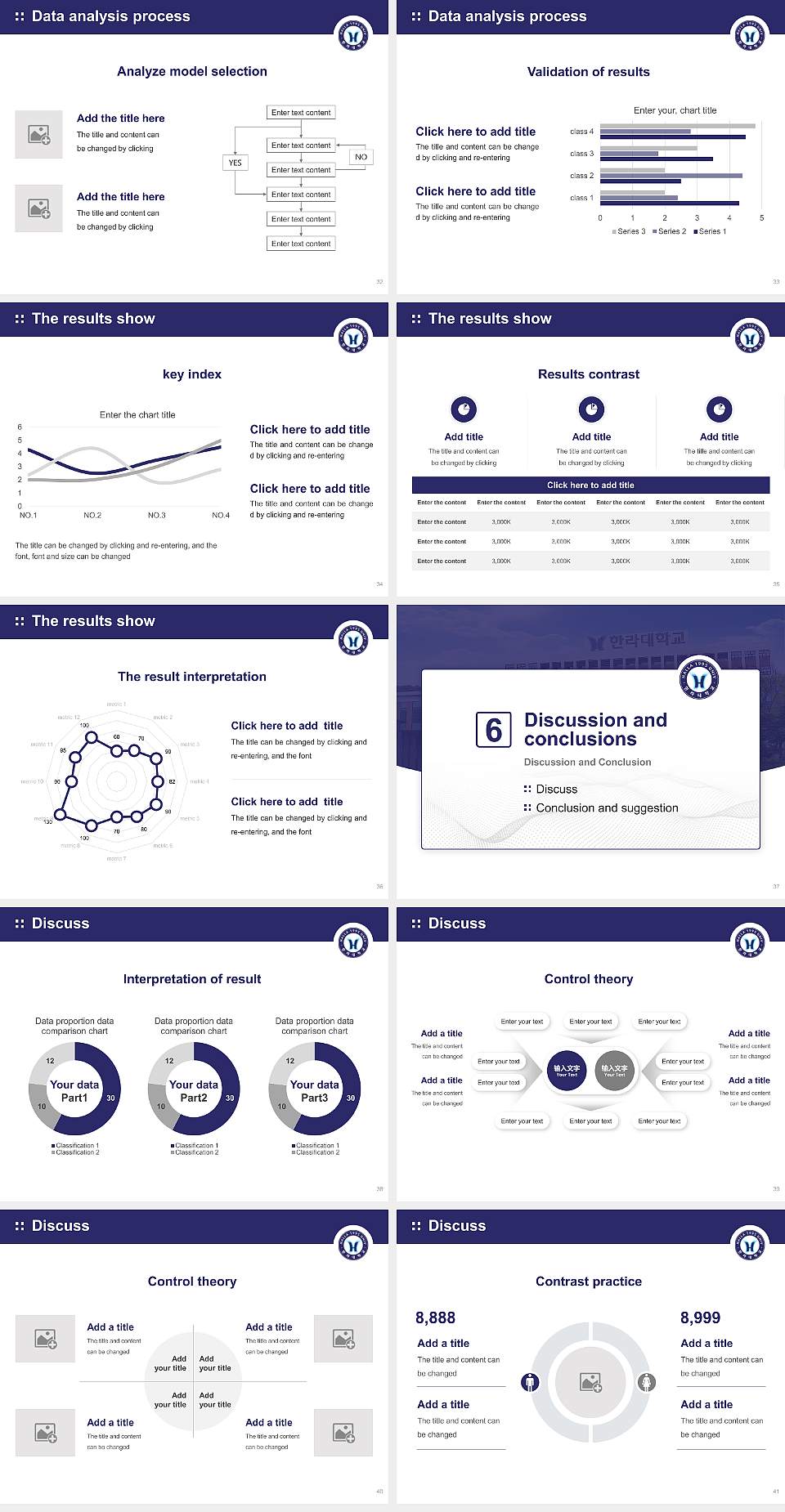 Halla University Graduation Thesis Defense PPT Template4:3 ratio PPT effect preview image5