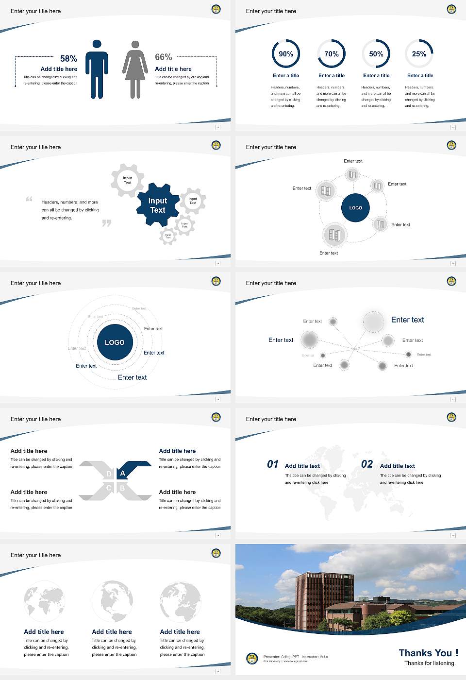 Cha University Course/Courseware Creation PPT Template16:9 ratio PPT effect preview image4