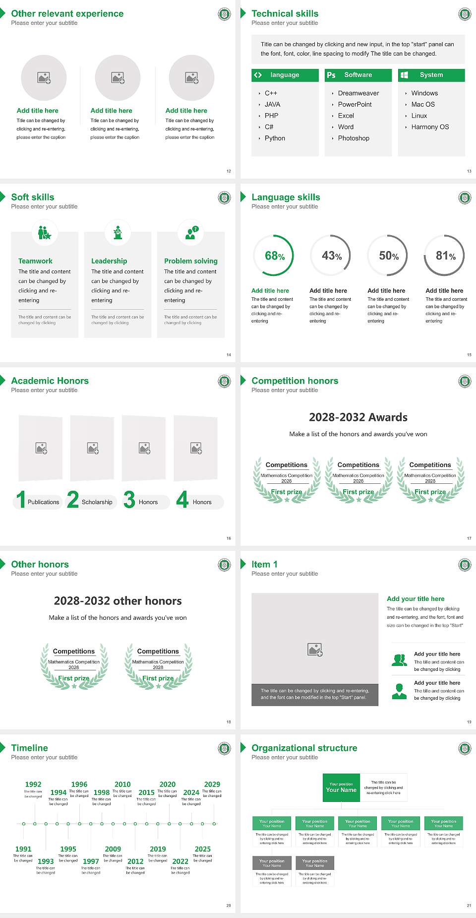 Gangneung Yeongdong University Resume PPT Template4:3 ratio PPT effect preview image3