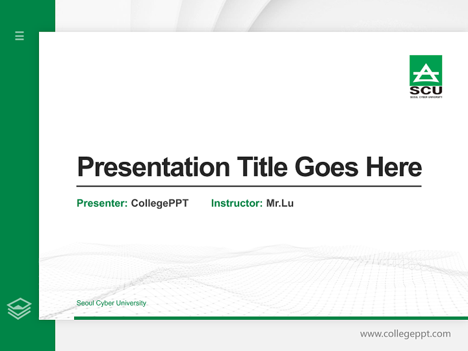Seoul Cyber University Thesis Proposal/Graduation Defense PPT Template_Slide preview image1