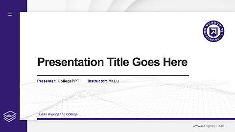 Busan Kyungsang College Thesis Proposal/Graduation Defense PPT Template