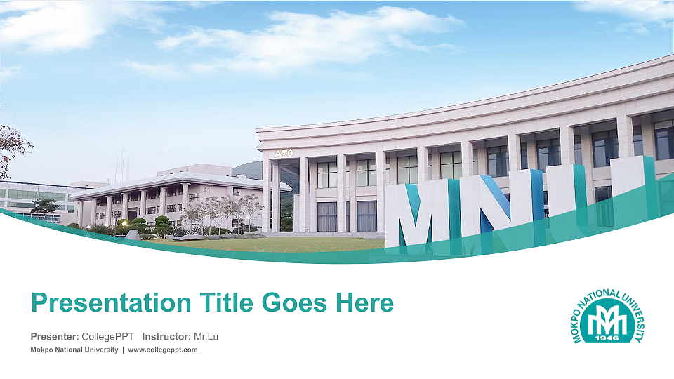 Mokpo National University Course/Courseware Creation PPT Template_Slide preview image1