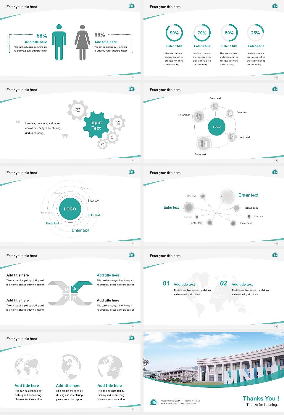 Mokpo National University Course/Courseware Creation PPT Template16:9 ratio PPT effect preview image4