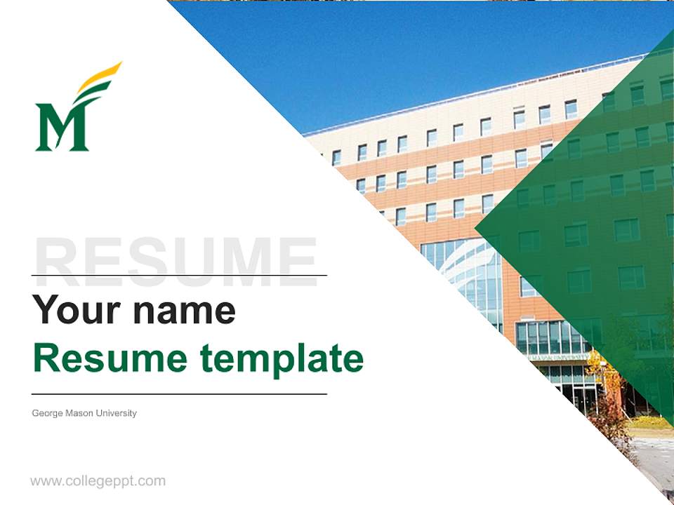 George Mason University Resume PPT Template4:3 ratio PPT effect preview image5