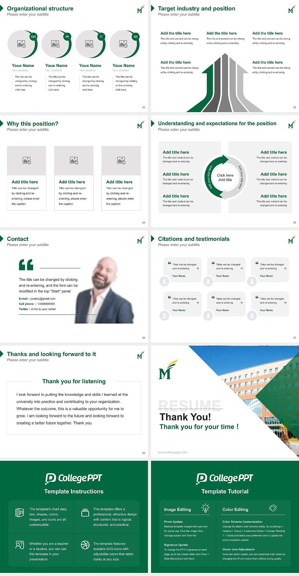 George Mason University Resume PPT Template4:3 ratio PPT effect preview image4