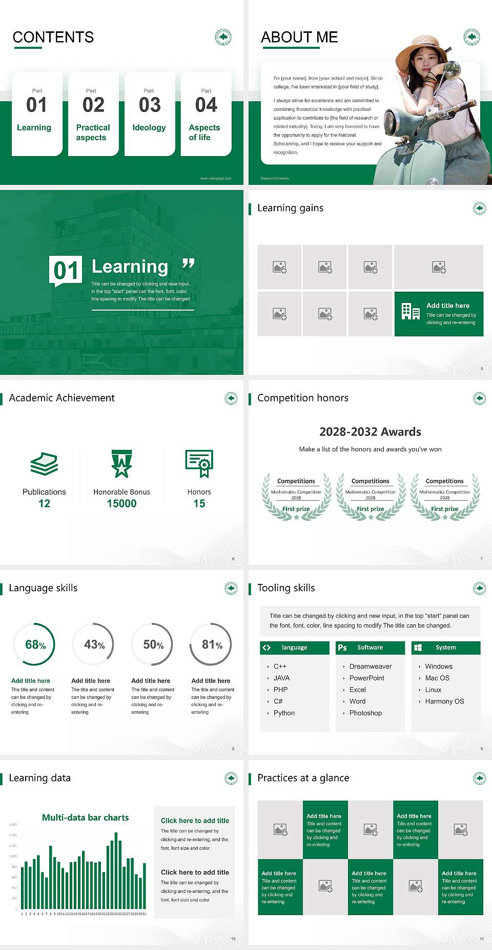 Daejeon University National Scholarship Defense PPT Template4:3 ratio PPT effect preview image2