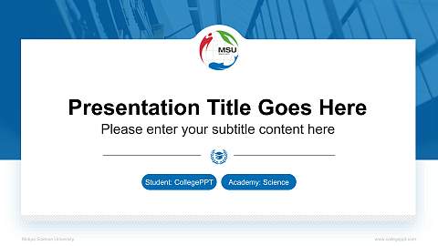 Mokpo Science University National Scholarship Defense PPT Template