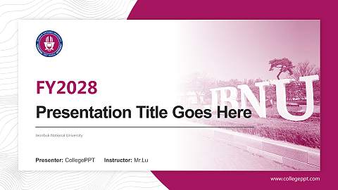 Jeonbuk National University Academic Presentation/Research Findings Report PPT Template