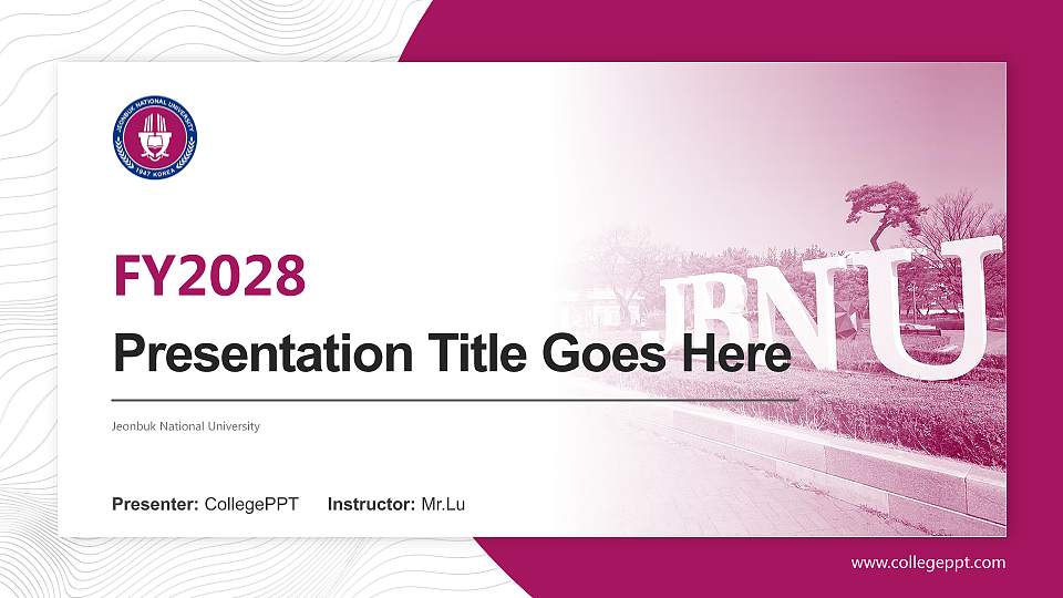 Jeonbuk National University Academic Presentation/Research Findings Report PPT Template16:9 ratio PPT effect preview image