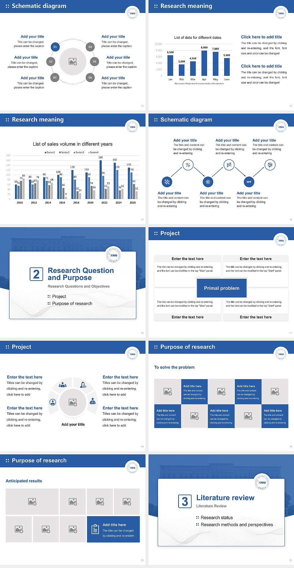 Kangwon National University Graduation Thesis Defense PPT Template4:3 ratio PPT effect preview image3