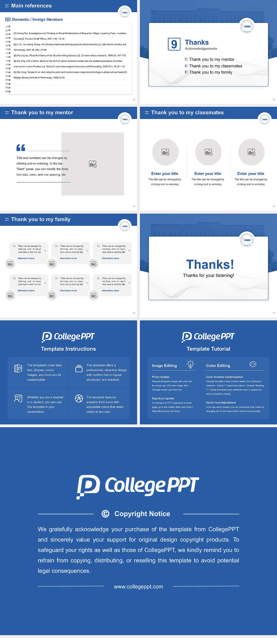 Kangwon National University Graduation Thesis Defense PPT Template4:3 ratio PPT effect preview image7