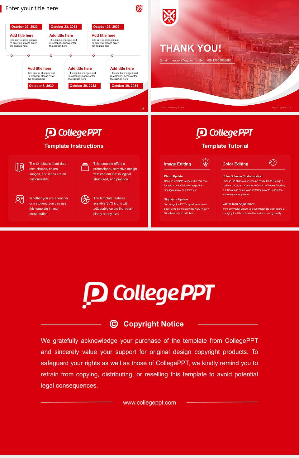 Queen’s University Belfast Lecture Sharing and Networking Event PPT Template4:3 ratio PPT effect preview image4