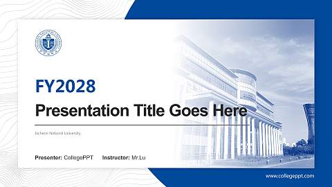 Incheon National University Academic Presentation/Research Findings Report PPT Template