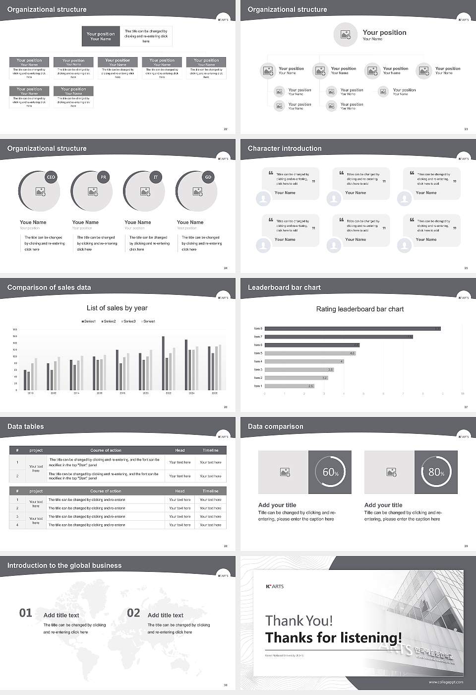 Korea National University of Arts Academic Presentation/Research Findings Report PPT Template16:9 ratio PPT effect preview image4