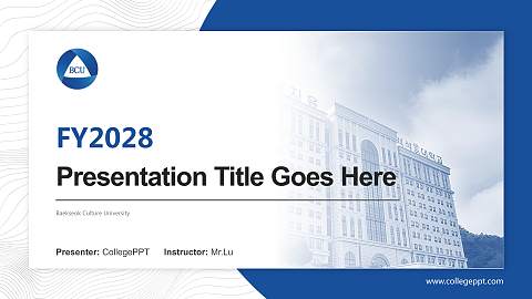 Baekseok Culture University Academic Presentation/Research Findings Report PPT Template