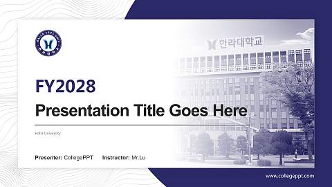 Halla University Academic Presentation/Research Findings Report PPT Template