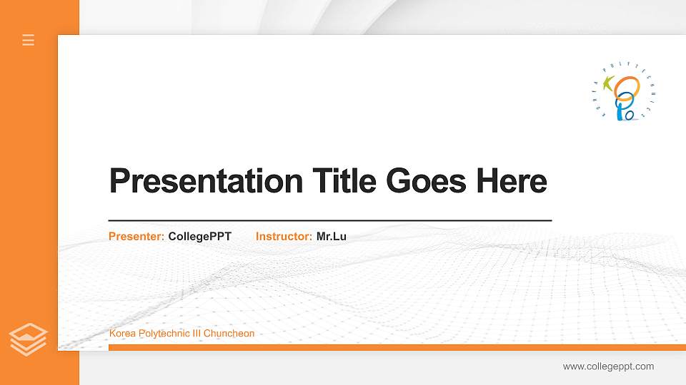 Korea Polytechnic III Chuncheon Thesis Proposal/Graduation Defense PPT Template16:9 ratio PPT effect preview image
