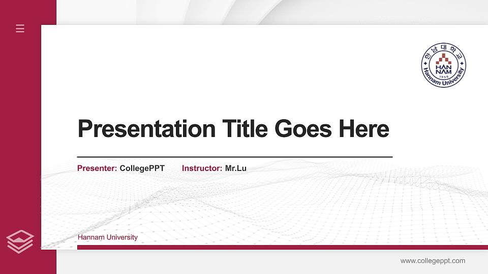 Hannam University Thesis Proposal/Graduation Defense PPT Template16:9 ratio PPT effect preview image