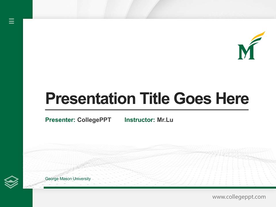 George Mason University Thesis Proposal/Graduation Defense PPT Template4:3 ratio PPT effect preview image5