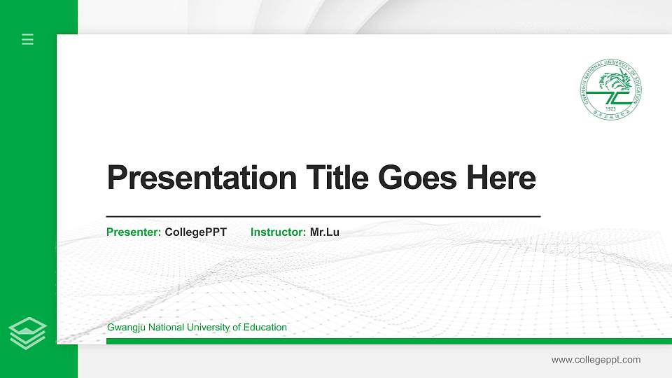 Gwangju National University of Education Thesis Proposal/Graduation Defense PPT Template16:9 ratio PPT effect preview image