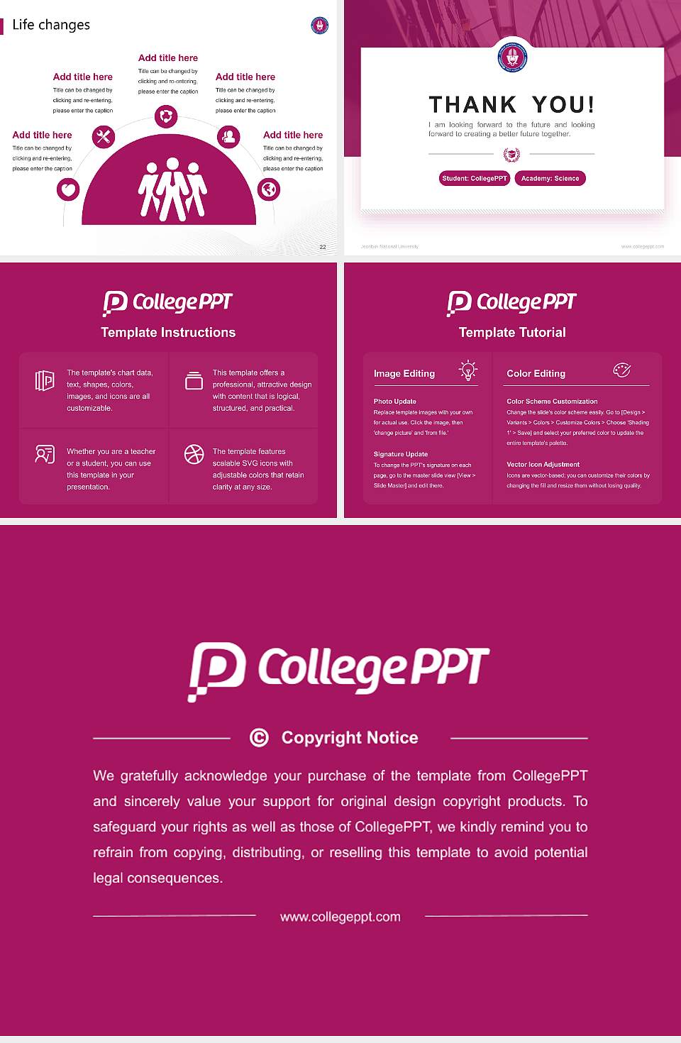 Jeonbuk National University National Scholarship Defense PPT Template4:3 ratio PPT effect preview image4