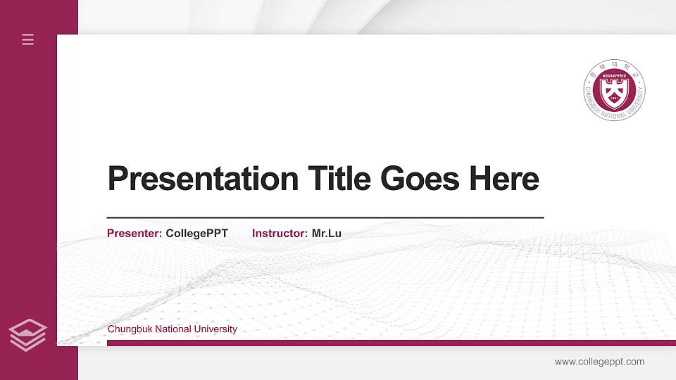 Chungbuk National University Thesis Proposal/Graduation Defense PPT Template16:9 ratio PPT effect preview image