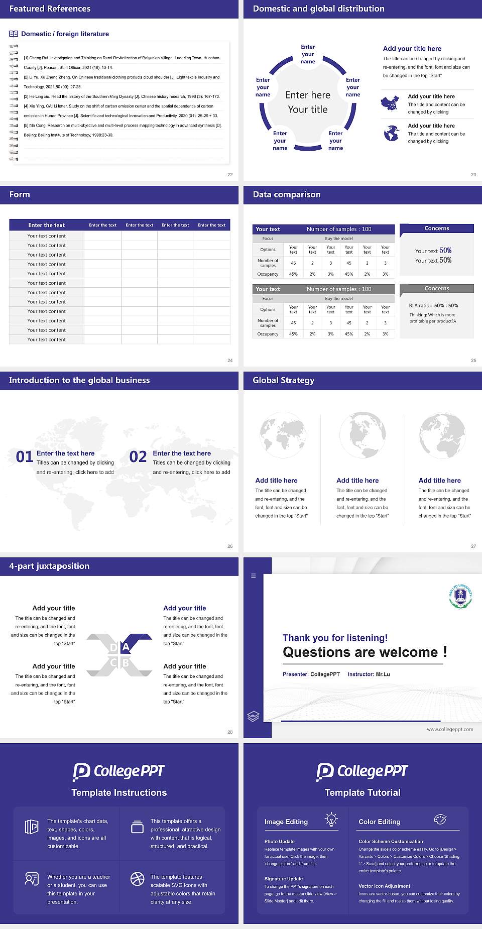 Hanlyo University Thesis Proposal/Graduation Defense PPT Template4:3 ratio PPT effect preview image4