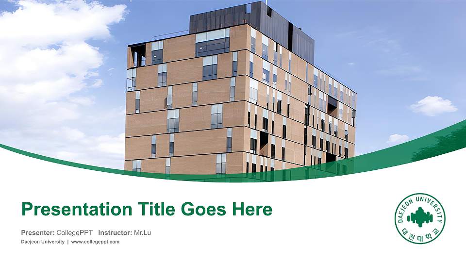 Daejeon University Course/Courseware Creation PPT Template16:9 ratio PPT effect preview image
