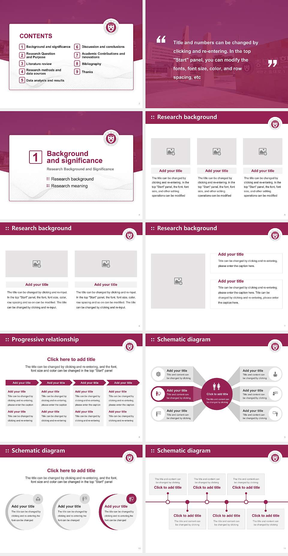 Chungbuk National University Graduation Thesis Defense PPT Template4:3 ratio PPT effect preview image2