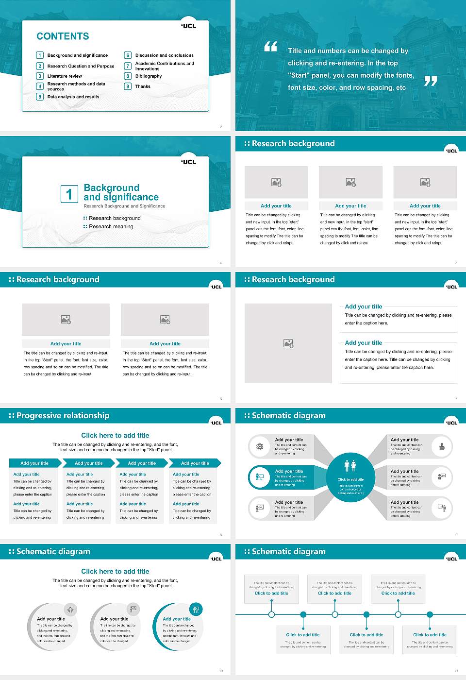 University College London Graduation Thesis Defense PPT Template16:9 ratio PPT effect preview image2