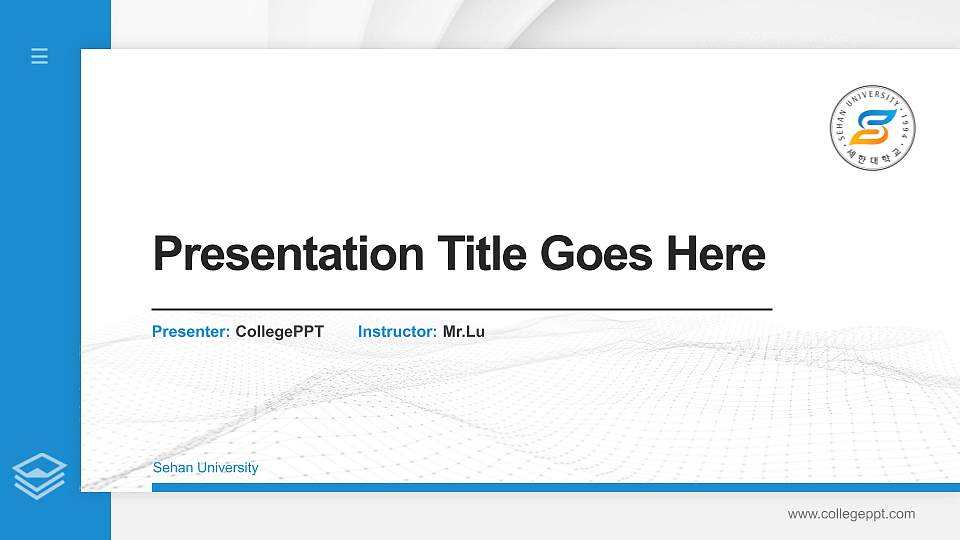 Sehan University Thesis Proposal/Graduation Defense PPT Template16:9 ratio PPT effect preview image