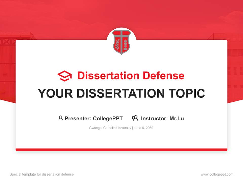 Gwangju Catholic University Graduation Thesis Defense PPT Template4:3 ratio PPT effect preview image7