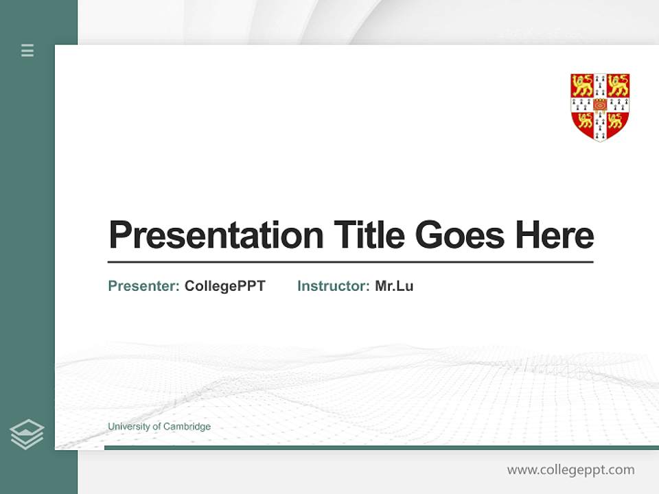University of Cambridge Thesis Proposal/Graduation Defense PPT Template4:3 ratio PPT effect preview image5