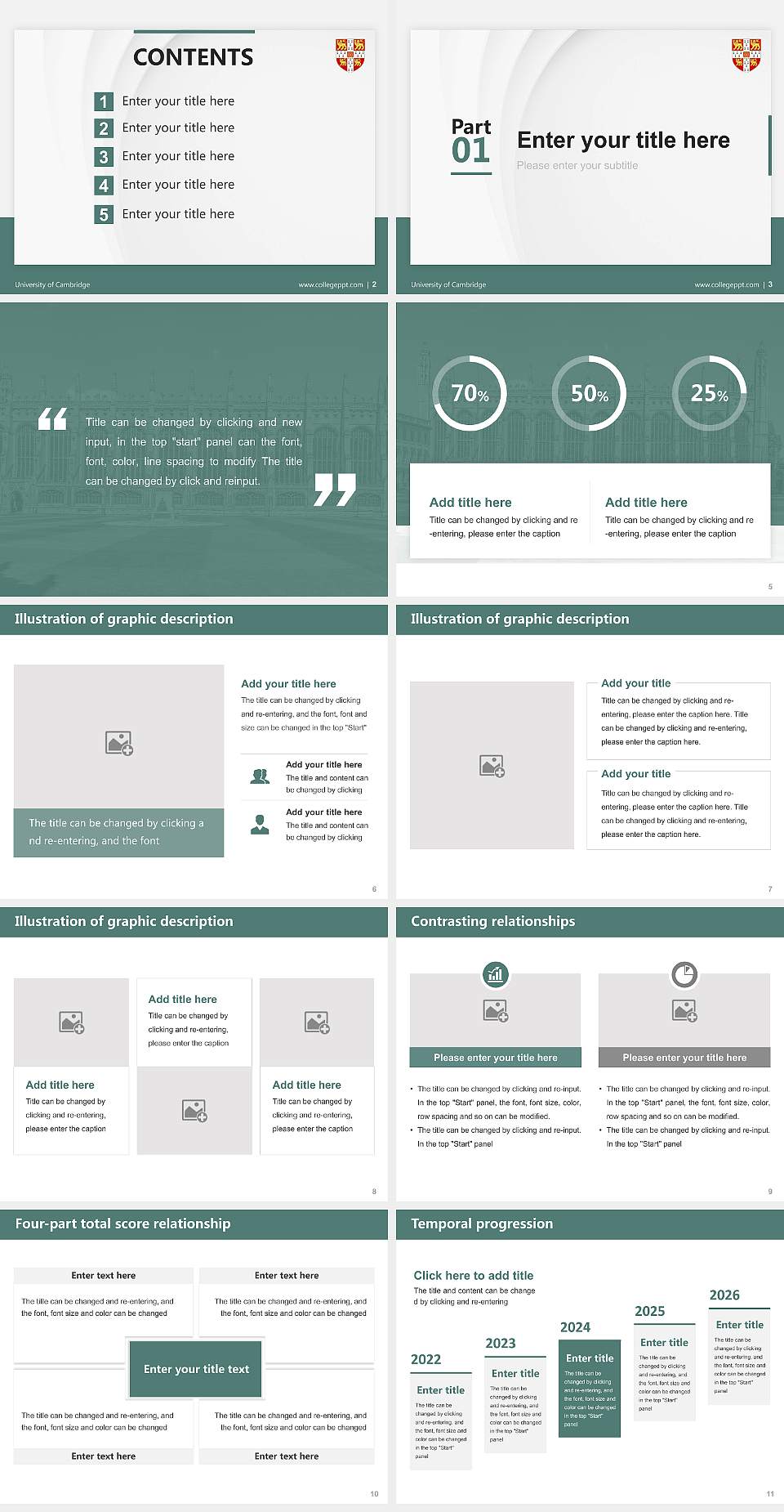 University of Cambridge Thesis Proposal/Graduation Defense PPT Template4:3 ratio PPT effect preview image2
